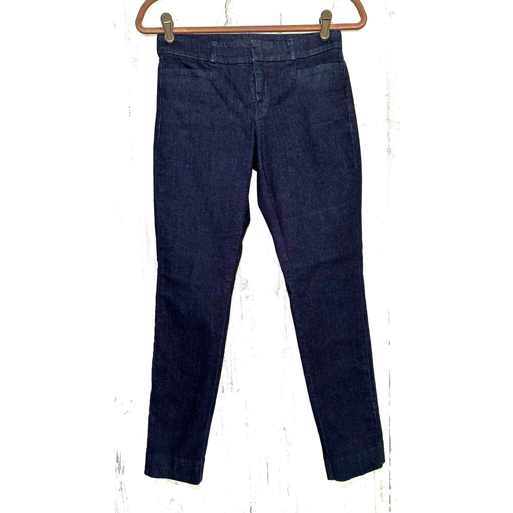 Banana Republic Womens Denim Pants Size 0 (27x27) Sloan Dark Indigo Wash Pull On